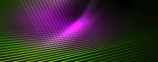 Konsep garis cahaya vektor neon, latar belakang abstrak - Stok Vektor