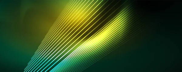 Conceito de linhas de luz neon vetorial, fundo abstrato — Vetor de Stock