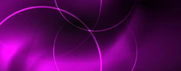Dunkler abstrakter Hintergrund mit hellen Neonlichtern und Linien. Glühender Hintergrund — Stockvektor