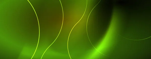Ragyogó Neon körök és hullám vonalak, ragyogó fényes háttér tervezősablon, digitális techno koncepció. — Stock Vector