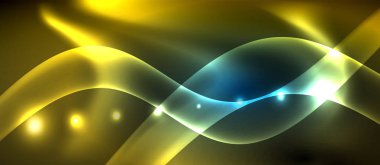 Neon parlayan çizgiler, sihirli enerji uzay ışığı konsepti, soyut arka plan duvar kağıdı tasarımı