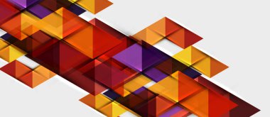 Soyut geometrik arkaplan. Modern çakışan üçgenler. Mesajınız için alışılmadık renk şekilleri. İş ya da teknik sunum, uygulama kapağı şablonu