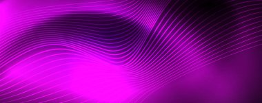 Neon vektör dalga hatları soyut arka plan, sihirli futuristik techno tasarım