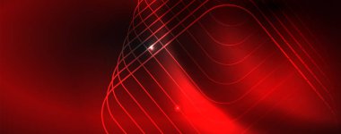 Parlak neon techno şablonu. Neon hatları arka plan, 80s tarzı lazer ışınları