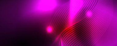 Parlak neon hatları techno Magic futuristik arka plan, sihirli enerji alanı ışık kavramı, soyut arka plan duvar kağıdı tasarım