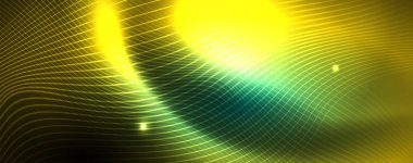 Parlak neon vektör dalga çizgi soyut arka plan, hareket kavramı