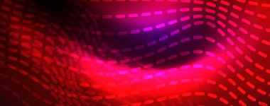 Neon vektör dalga hatları soyut arka plan, sihirli futuristik techno tasarım