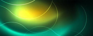 Parlak neon çizgiler şablonu-Kuzey ışıklar parlayan bulanıklık hatları. Futuristik tarzı Glow Neon 80s disko kulübü veya gece partisi techno şablon