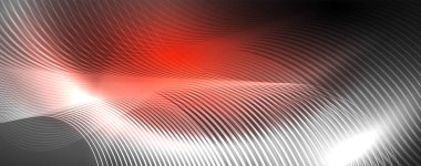 Parlak Neon ışıklar, bulanık sihirli Neon ışık kavisli hatları ile koyu soyut arka plan