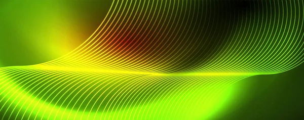 Ragyogó Neon körök és hullám vonalak, ragyogó fényes háttér tervezősablon, digitális techno koncepció. — Stock Vector