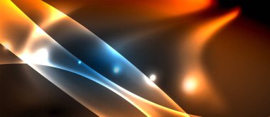 Neon parlayan çizgiler, sihirli enerji uzay ışığı konsepti, soyut arka plan duvar kağıdı tasarımı