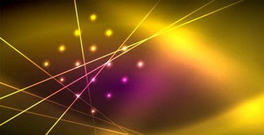 Neon parlayan çizgiler, sihirli enerji uzay ışığı konsepti, soyut arka plan duvar kağıdı tasarımı