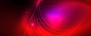 Parlak parlayan tasarım arka plan, Neon tarzı hatları, teknoloji kavramı, vektör