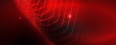 Parlak neon techno şablonu. Neon hatları arka plan, 80s tarzı lazer ışınları