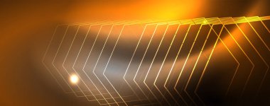 Parlak neon techno şablonu. Neon hatları arka plan, 80s tarzı lazer ışınları