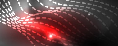 Neon vektör dalga hatları soyut arka plan, sihirli futuristik techno tasarım
