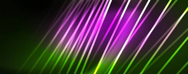 Vektor neonové světelné čáry, abstraktní pozadí — Stockový vektor
