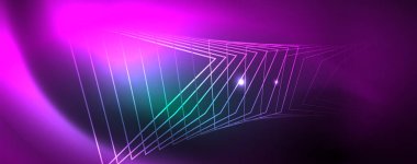 Parlak parlayan tasarım arka plan, Neon tarzı hatları, teknoloji kavramı, vektör