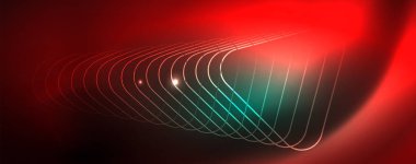 Parlak parlayan tasarım arka plan, Neon tarzı hatları, teknoloji kavramı, vektör