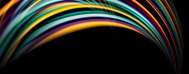 Siyah üzerinde sıvı renk swirls. Trendy tasarım ile Modern arka plan