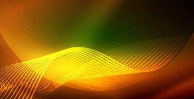 Koyu, parlak hareket, sihirli alan ışık parlayan soyut dalga. Techno arka plan