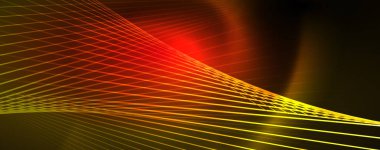 Çizgiler, soyut duvar kağıdı, parlak hareket, sihirli uzay ışığı ile parlak renkli neon ışık. Techno soyut arka plan