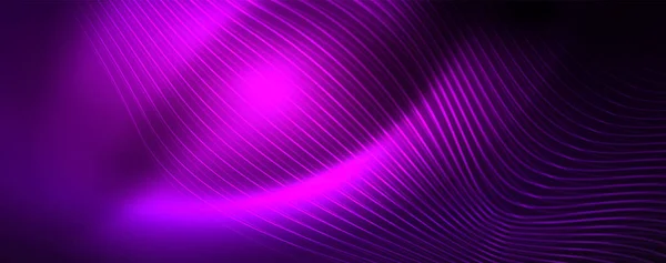 Neon Vector fala linie streszczenie tło, magia futurystyczny techno projekt — Wektor stockowy