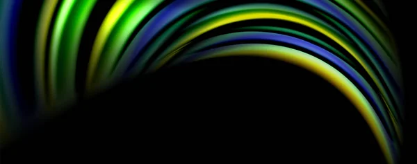 Ondas de color fluido con efectos de luz, vector de fondo abstracto — Vector de stock