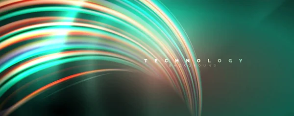 Flüssige Farbe Regenbogen-Stil Welle abstrakten Hintergrund, Techno modernes Design auf schwarz — Stockvektor