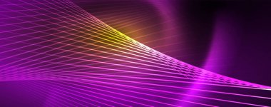 Çizgiler, soyut duvar kağıdı, parlak hareket, sihirli uzay ışığı ile parlak renkli neon ışık. Techno soyut arka plan
