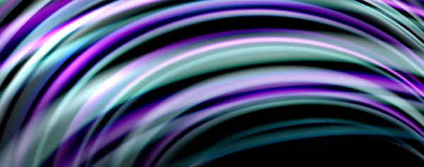Color fluido arco iris estilo onda fondo abstracto, techno diseño moderno en negro — Archivo Imágenes Vectoriales