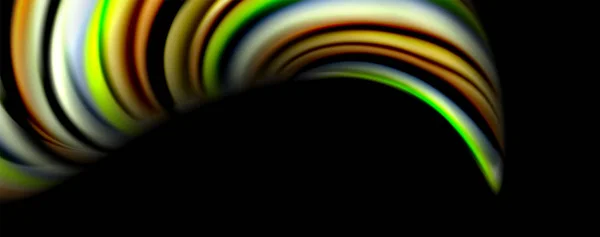 光の効果、ベクトル抽象的な背景を持つ流体の色の波 — ストックベクタ