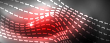 Neon vektör dalga hatları soyut arka plan, sihirli futuristik techno tasarım