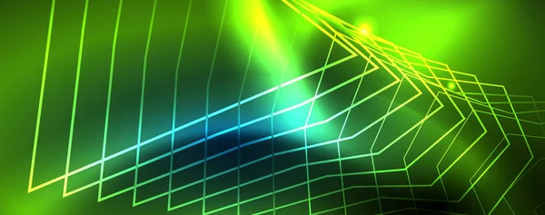 Neon świecące linie techno, Hi-Tech futurystyczny abstrakcyjny szablon tła, wektor — Wektor stockowy