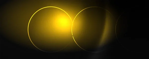 Dunkler abstrakter Hintergrund mit hellen Neonlichtern und Linien. Glühender Hintergrund — Stockvektor
