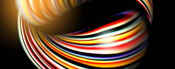 流体颜色彩虹风格波抽象背景, 技术现代设计上的黑色 — 图库矢量图片