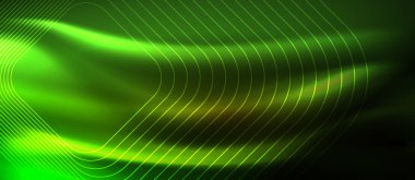 Parlayan ışık arka planda Neon kare şekiller çizgiler