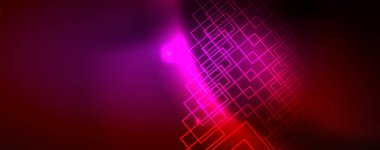 Neon parlayan techno hatları, Hi-Tech futuristik soyut arka plan şablonu, vektör