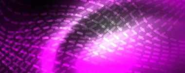 Neon vektör dalga hatları soyut arka plan, sihirli futuristik techno tasarım