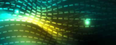 Parlak neon vektör dalga çizgi soyut arka plan, hareket kavramı