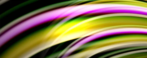 Folyadék színes hullámok fényhatások, vektor absztrakt háttér — Stock Vector