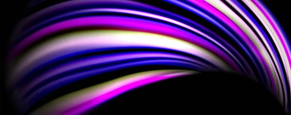 Ondas de color fluido con efectos de luz, vector de fondo abstracto — Vector de stock