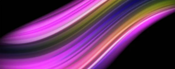液体色波线, 发光五颜六色的光效果, 抽象构图模板。几何技术抽象模式。运动理念 — 图库矢量图片