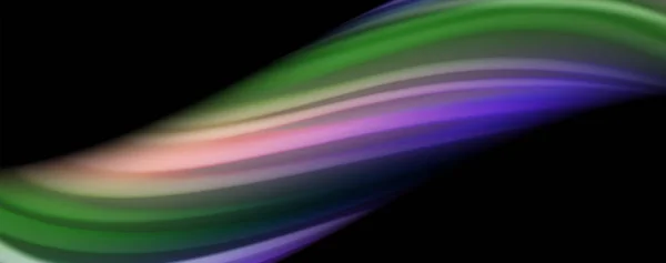 Moderne Regenbogen flüssige Farbe fließen bunte Poster. wellenförmige Flüssigkeit in schwarzer Farbe Hintergrund. abstrakte Komposition — Stockvektor