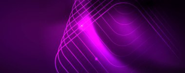 Parlak parlayan tasarım arka plan, Neon tarzı hatları, teknoloji kavramı, vektör