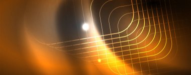 Parlak neon techno şablonu. Neon hatları arka plan, 80s tarzı lazer ışınları