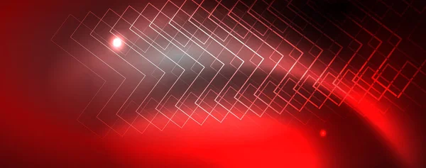 Glänsande Neon Techno mallen. Neon Lines bakgrund, 80s stil laserstrålar — Stock vektor