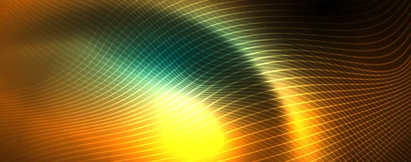 Fényes neon vektor hullám vonal absztrakt háttér, Motion koncepció — Stock Vector