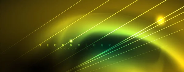 Vektor neon fényvonalak koncepció, absztrakt háttér — Stock Vector