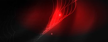 Parlak neon techno şablonu. Neon hatları arka plan, 80s tarzı lazer ışınları